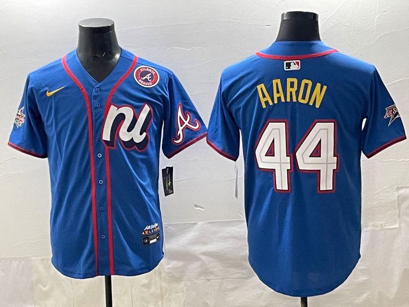Men 2025 Atlanta Braves #44 Aaron Blue All star Nike MLB Jersey style 03